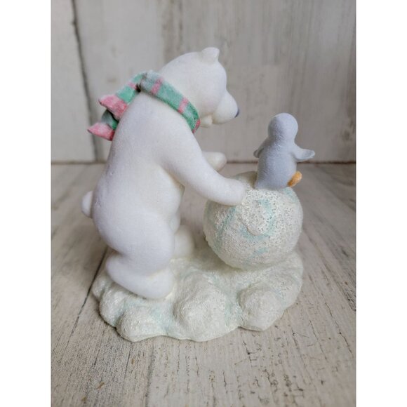 Russ snowy days Flocked polar‎ bear penguin Snowman Xmas figure - Picture 5 of 8